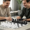thumbnail image 6 of Portable Chess Set, Roll-up Travel Chessboard Game with Medieval Style Pieces, Folding International Chess Set for Adults Parties, Black & White Plastic Board, 6 of 9