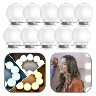 New Version Hollywood Style LED Vanity Mirror Lights Kit for Makeup Dressing Table Vanity Set Lighted Mirrors with Dimmer and Power Supply Plug in Lighting Fixture Strip, 10 Bulbs, Mirror Not Included