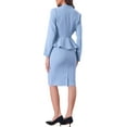 thumbnail image 4 of INSPIRE CHIC Women's Suit Sets Business Outfits Collarless Peplum Blazer Formal Pencil Skirt Suit 2 Piece Set XL Light Blue, 4 of 7