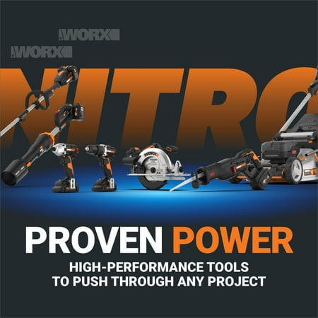 WORX - Nitro 40V 15" Cordless Straight Shaft Grass Trimmer (2 x 4.0 Ah Batteries & 1 x Charger) - Black