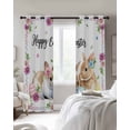 thumbnail image 4 of Happy Easter Kitchen Curtains Cute Rabbits Eggs Daisy Flowers Plants Watercolor Cafe Short Curtains for Bathroom Blackout Window Curtain Small Window Treatment Drapes for Bedroom 27.5"x39"x2, 4 of 9