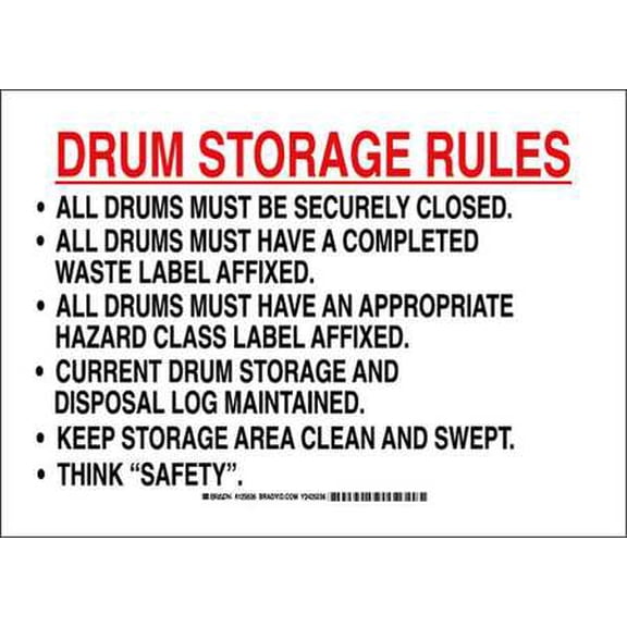 Chemical Sign,Poly,10 x14 in,Blk/Red/Wht