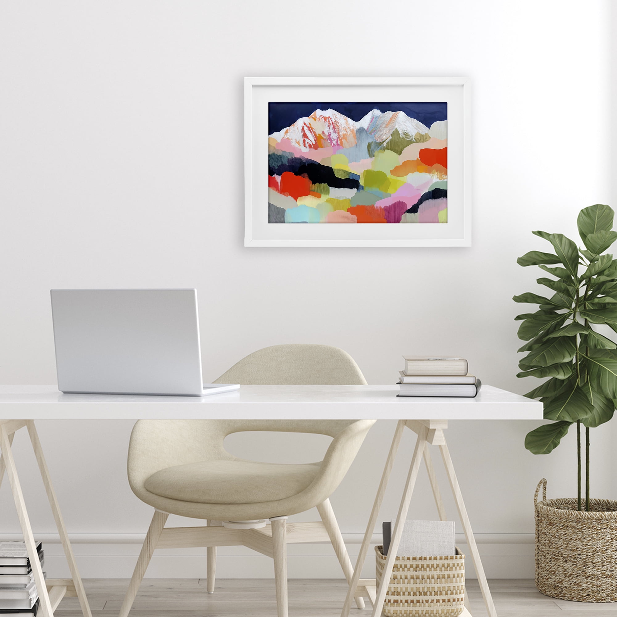 Stupell Industries Alpine Glow in Vibrant Mountains White Framed Print Under Glass, design by Chromatic Storm Studio