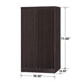 thumbnail image 6 of Better Home Products Modern Wood Double Sliding Door Wardrobe in Tobacco, 6 of 7