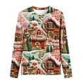 thumbnail image 3 of Haut à Manches Longues pour Femme Aqestyerly Christmas Print Pull Col Rond à Manches Longues, 3 of 3