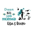 thumbnail image 2 of Dream Big Little Mermaid Crown Personalized Seahorse Statfish Princess Fish Starfish Queen Sweet Dreams Bedtime Unicorn Lovely Dear Dream Decorating Wall Decal Sticker - Size: 40 In X 24 In, 2 of 5