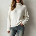 thumbnail image 2 of XUNKUSGA Womens Turtleneck Sweater Classic Solid Color Chunky Knit Pullover Sweaters Loose Casual Long Sleeve Fall Winter Tops Soft Warm Cozy Sweaters for Women Daily Wear,Size 3XL, 2 of 9