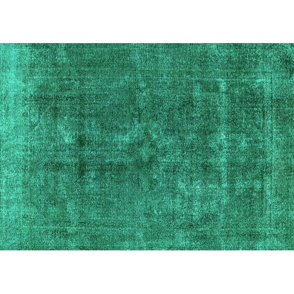 Ahgly Company Machine Washable Indoor Rectangle Oriental Turquoise Blue Industrial Area Rugs, 2' x 5'