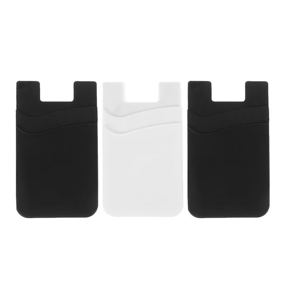 3 pcs Silicone Cellphone Wallet Sticky Phone Wallet Adhesive Phone Card Holder for Back of Phone Case