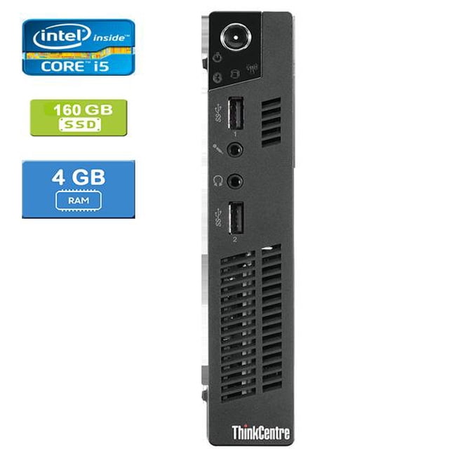 Remis à Neuf : LENOVO M72E TINY Intel Core i5-3470T 2,90 GHz, 4 Go, 160 Go SSD, Win 10 Pro