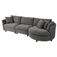 thumbnail image 6 of U_STYLE Three Indoor Cushioned Combination Sofas with Three Pillows and Curved Seat, for Living Room, Study Room, and Apartment, 6 of 9