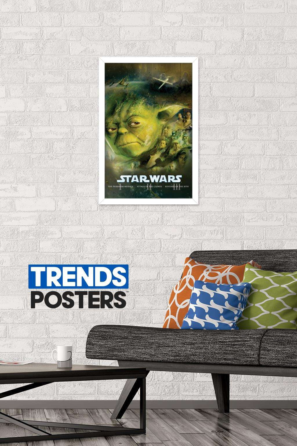 Star Wars: Saga - Blu Ray Prequels Wall Poster, 14.725" x 22.375", Framed