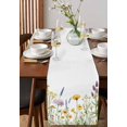 thumbnail image 2 of Yellow Spring Floral Burlap Cotton Table Runner 13x60 Inches Long, Summer Flowers Botanical Farmhouse Table Runners, Outdoor Dining Tablecloths Decor for Baby Shower/Party/Wedding, 2 of 6