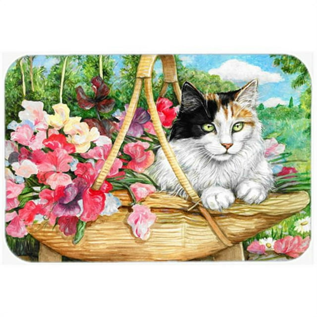 Carolines Treasures CDCO0178LCB Cat in Basket Glass Large Cutting Board