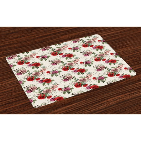 Shabby Chic Placemats Set of 4 Summer Spring Romantic Valetines Day
