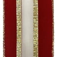 thumbnail image 2 of Christmas Velvet Mesh Center Wired Ribbon, 2-1/2-Inch - Dark Red/Gold, 2 of 3