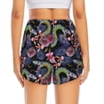 thumbnail image 4 of Uemuo Snake And Flower Pattern Women's Athletic Shorts High Waisted Running Shorts with Liner Pockets Gym Elastic Workout Shorts-Small, 4 of 9