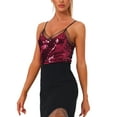 thumbnail image 4 of INSPIRE CHIC Women's Sequin Mesh Panel Sleeveless Clue Cami Top M Hot Pink, 4 of 6