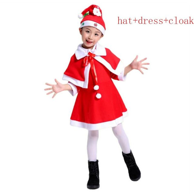 Nuevo disfraz de Navidad para niños, disfraz de Papá Noel, ropa para niños con sombrero, tutú de Cosplay para niña, vestidos rojos, regalo de fiesta de Carnaval