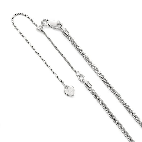 2.5mm Sterling Silver Adjustable Spiga Chain Necklace - 15.8 Grams - 30 Inch