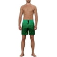 thumbnail image 2 of INSPIRE CHIC Men's Contrasting Colors Patterned Beach Swimming Board Shorts 28 Green, 2 of 5