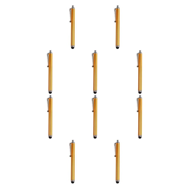 sweethay Bolígrafos capacitivos universales Lápiz de pantalla táctil Stylus Escritura Velocidad de respuesta rápida para computadora Tableta Oro 10piezas