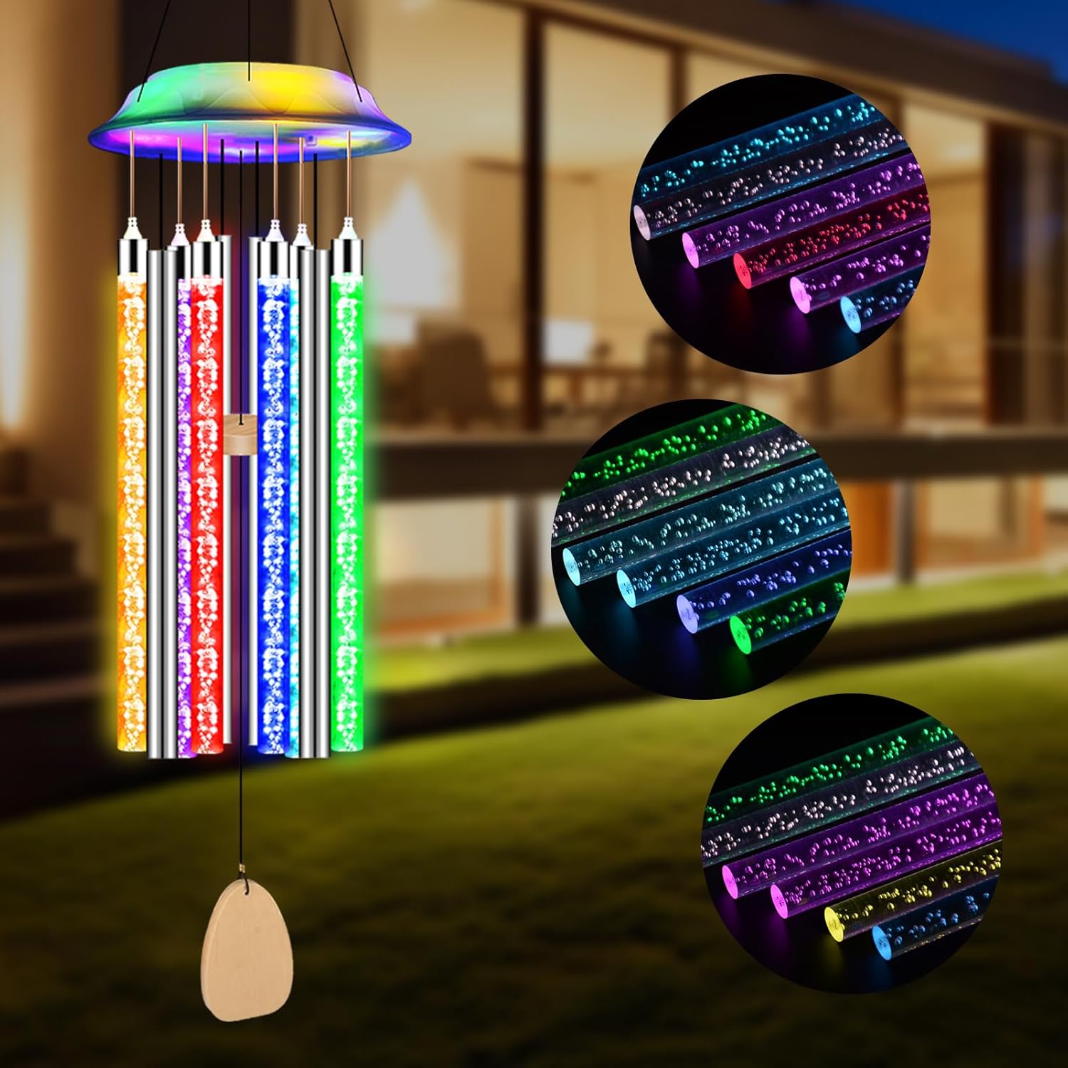 Qoosea Solar Color-Changing LED Wind Chimes photo 5