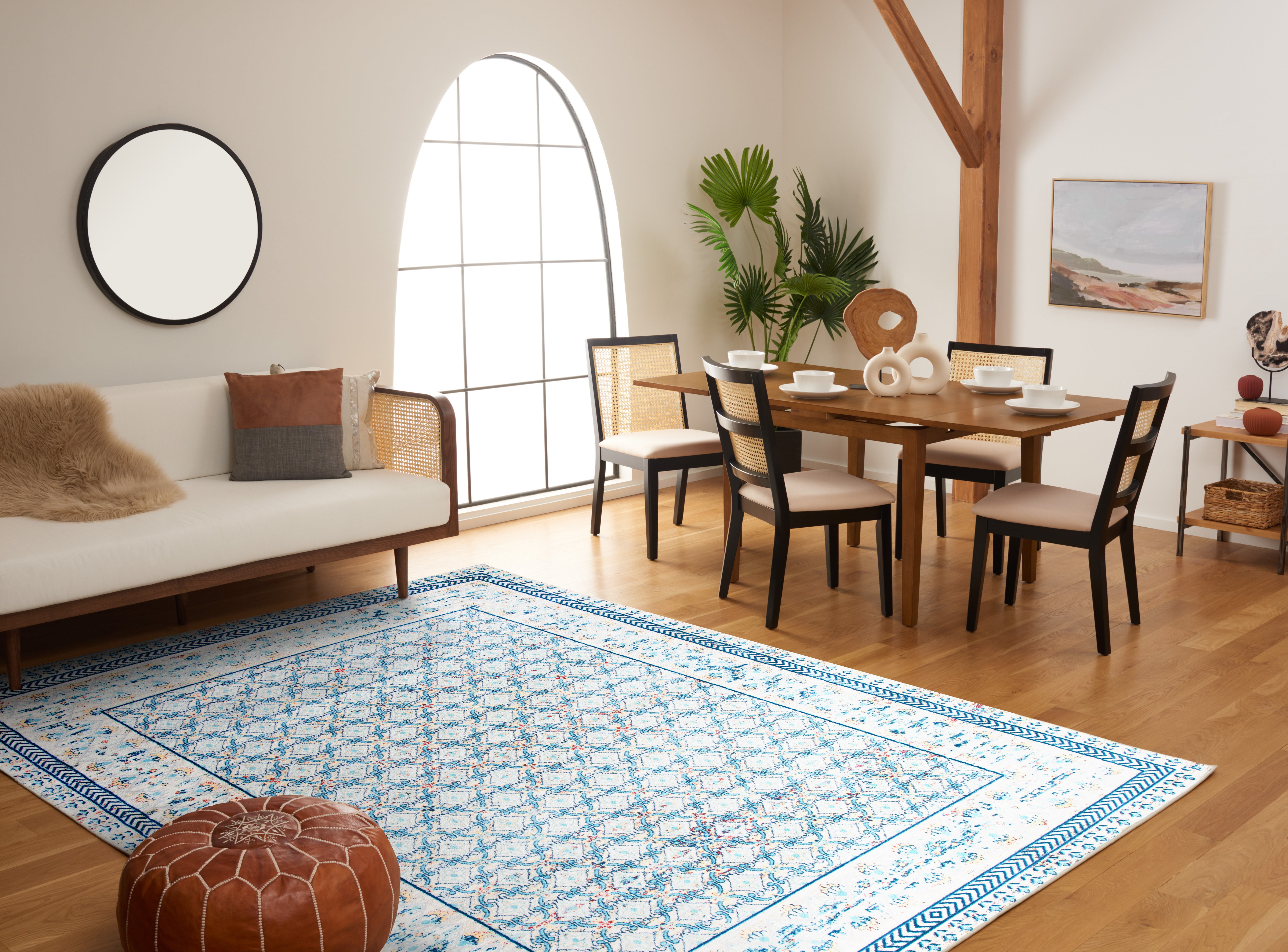 SAFAVIEH Brentwood Dory Geometric Area Rug, Blue/Yellow, 3' x 5'