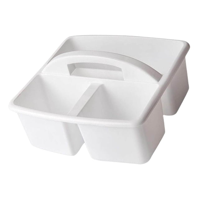 Desktop Compartment Caddy Holder Stackable Storage Basket Dresser home Case for Crafts Sewing Dorm White