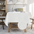 thumbnail image 2 of Waterproof Cotton Linen Tablecloths Rectangle Dining Table Cloth, Wipe Clean Indoor & Outdoor Table Cover for Buffet Party and Banquets, Wrinkle Resistant（60"x70"） Dirty Blue, 2 of 6