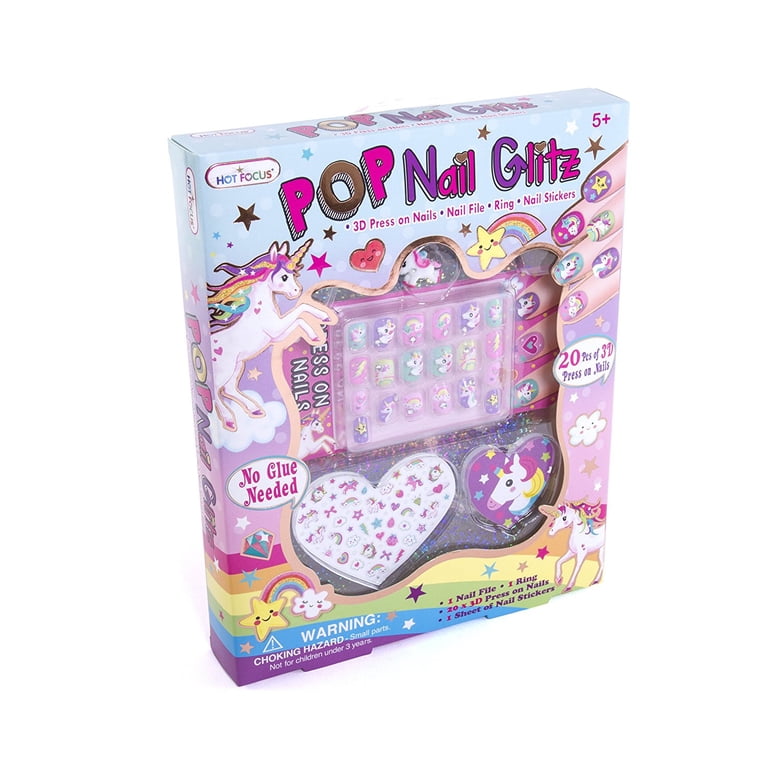 Hot Focus Pop Nail Glitz - 3D Unicorn Acrylic Nail Art Kit for