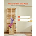 thumbnail image 3 of VEVOR Swedish Ladder Wall Gym, 8-in-1 15 Levels Solid Wood Wall Stall Bars, 220LBS Indoor Jungle Gym Climbing Playset with Wall Ladder, Slide Board, Pull-Up Bar, Gym Rings, Swing Seat, Rope Ladder, 3 of 9