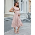 thumbnail image 2 of Women Maternity V Neck Sundress Ruffle Cap Sleeveless Maxi Dress, 2 of 5