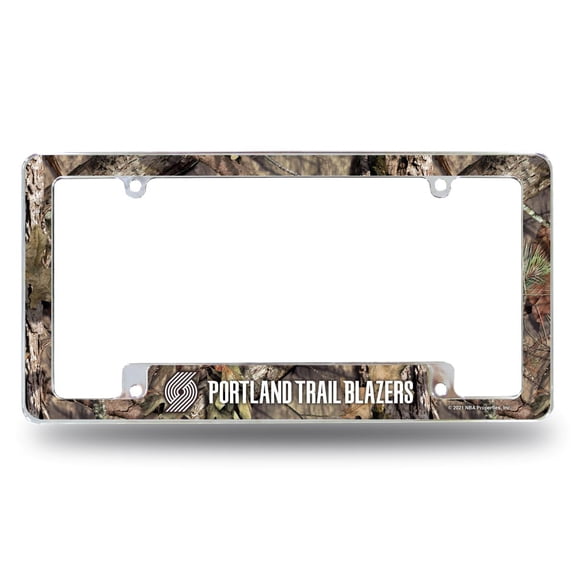 Portland Trail Basketball Blazers Chrome Metal License Plate Frame Camouflaged Camo Design