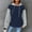 Dark Blue, variant on Color Block Hoodies for Women Casual Long Sleeve Oversized Waffle Drawstring Pullover Simple Hooded Sweatshirts for Workout