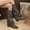 Coffee, variant on Women's Slouchy Fold-Over Knee High Boots, Wide Calf Chunky Heel Pointed Toe Dress Tall Boots
