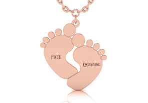 Footprints Diamond Cross Engraved Necklace Engagement Wedding Jewelry Fresh