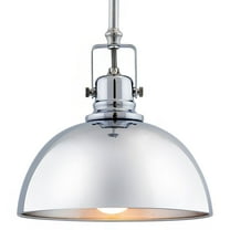 Kira Home Belle 9" Modern Industrial Pendant Light, Adjustable Length Shade Swivel Joint, Chrome Finish