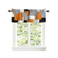 thumbnail image 2 of Kitchen Cafe Valance Curtain for Small Windows,Modern Minimalist Geometric Rod Pocket Short Valances Orange Gray Black Rectangle Blocks Window Treatment Panel for Living Room/Bedroom/Bathroom,60x18in, 2 of 9