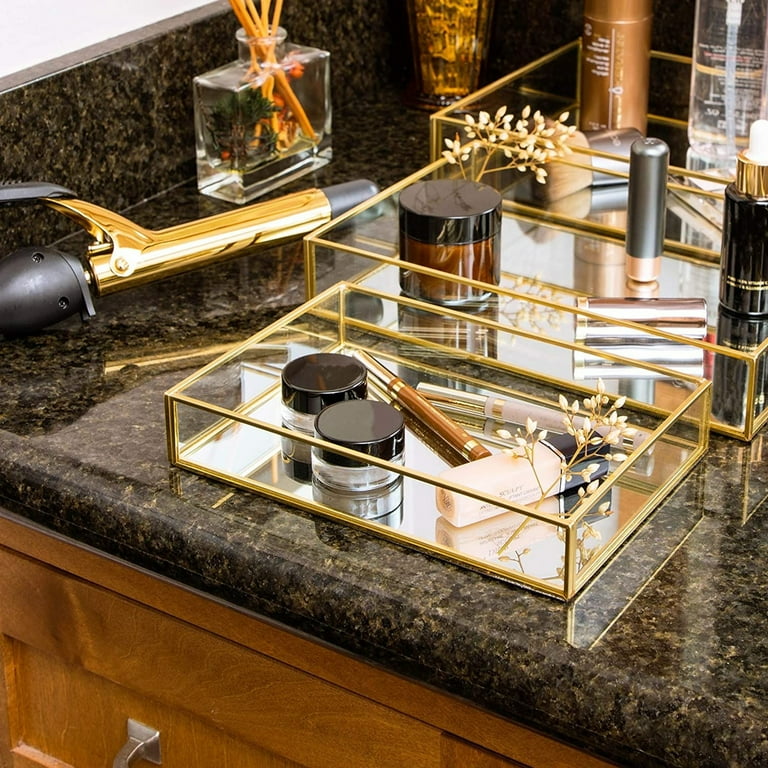 gold dressing table tray Vanity Tray For Your Dressing Table and Perfumes – Mora Taara main image 1
