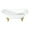 White / Brushed Nickel, variant on Aqua Eden VCTNDS7231NLW 72" Cast Iron Oval Double Slipper Clawfoot Tub (No Faucet Drillings), White