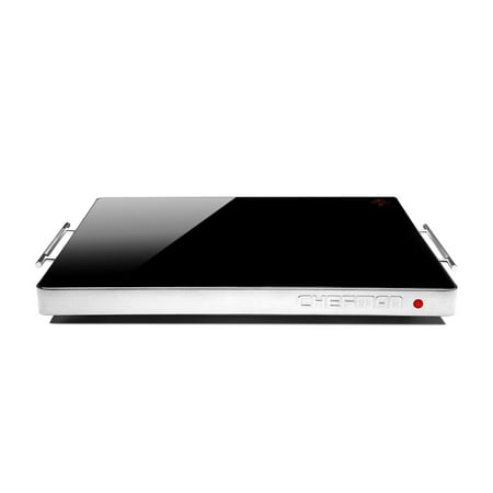 

Stainless Steel & Glass Electric Warming Tray Black 21”x16”
