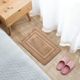 thumbnail image 3 of Fmbmuo Rectangle Bathroom Rugs Machine Washable Flat Pile Modern Bath Mats for Bathroom 16x24in 100%Polyester Brown, 3 of 4