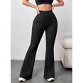 thumbnail image 2 of DENTOYOU Womens Crossover Yoga Pants High Waisted Flare Leggings Tummy Control Bootcut Workout Pants Casual Athletic Leggings Black L, 2 of 8