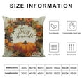 thumbnail image 5 of BCIIG  &nbsp;Autumn Harvest&nbsp;Wreath Blessing Pillow Covers   Pumpkin Kisses &amp; Harvest Wishes Quote Throw Pillow Case Cushion Cover   Thanksgiving Gift Decor Home Couch (F-Wreath) 20x20in, 5 of 5