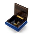thumbnail image 2 of Inspiring Royal Blue Music Theme with Violin Wood Inlay Music Box - Don't It Make My Brown Eyes Blue (C Gale) - SWISS, 2 of 2