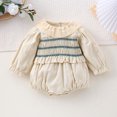 thumbnail image 4 of Korean Style Spring Baby Clothes 0-3Y Lotus Leaf Collar Puff Sleeves Infant Girls Romper Trendy Newborn Toddler Jumpsuit, 4 of 6