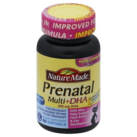 Nature Made Prenatal Multi + DHA Softgels, 200 Mg, 60 Ct - Walmart.com