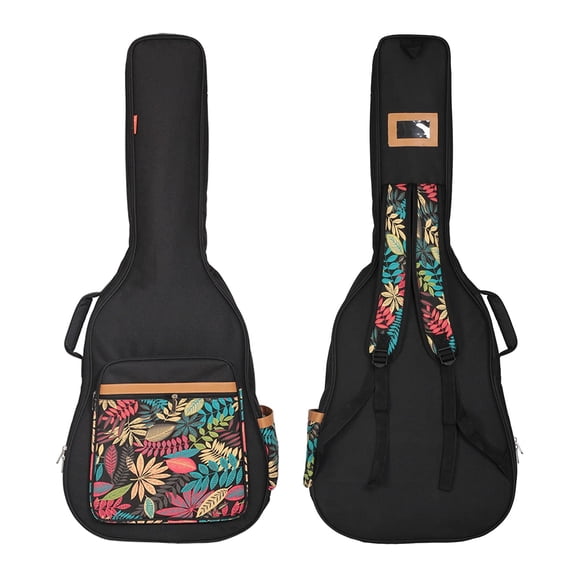YUEER 40 Funda para guitarra acústica de 41 pulgadas, acolchado de 0,35 pulgadas de grosor, resistente al agua, doble correa ajustable para el hombro, funda para guitarra con lazo para colgar en la pa