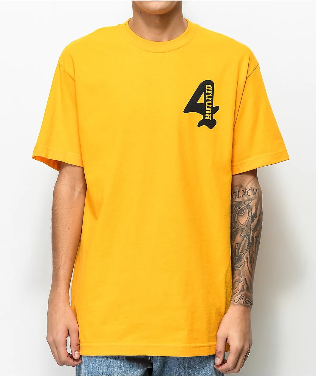 4Hunnid YG Men's T-Shirt Cupid Short Sleeve Crewneck Tee (Medium